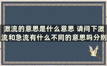 激流的意思是什么意思 请问下激流和急流有什么不同的意思吗分别是什么意思呢